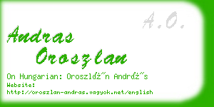 andras oroszlan business card